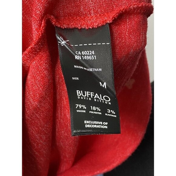 Buffalo David Bitton  Red Heart Crew Neck Long Sleeve Pullover Sweater Sz M - Picture 7 of 8